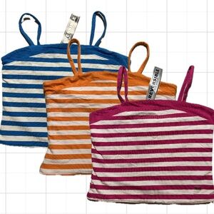 Joe Boxer lot “3” reversible tube top crop top half‎ shirts 10/12 NWT